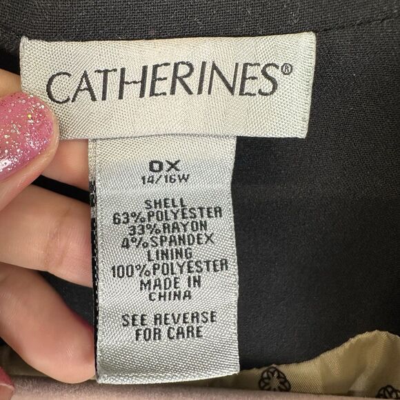 Catherines Plus Size 0X 14/16W Business Jacket Office Blazer One Button Closure - Picture 8 of 11